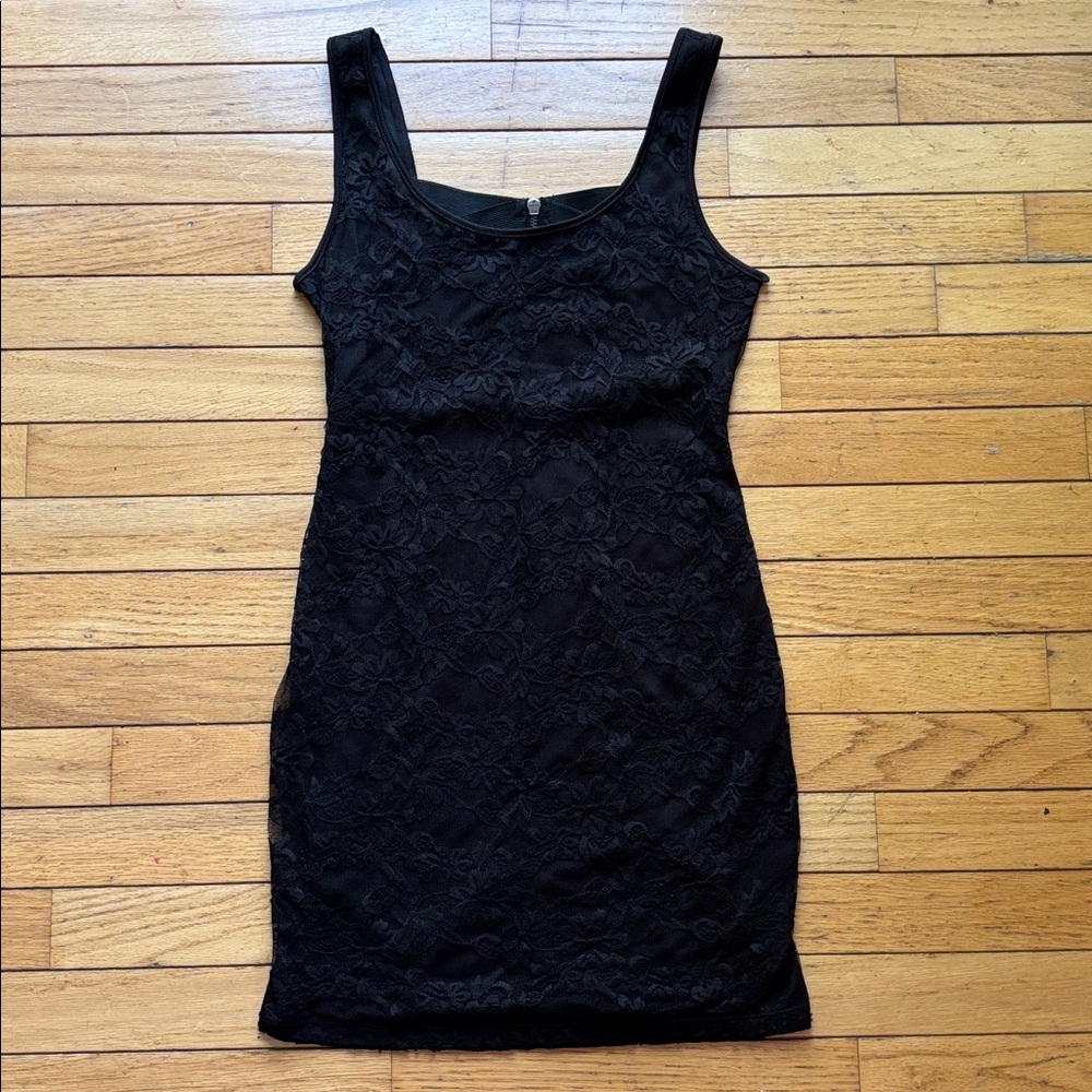 Material Girl LBD Little Black Lace Dress Strappy Back Women’s Size M Medium